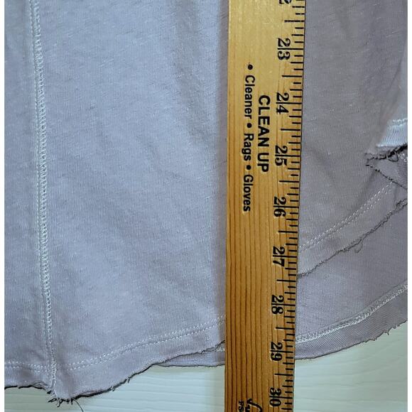 We The Free People Game Time Henley Top Long Sleeve Large Lavender Arm Stripes - Picture 14 of 14